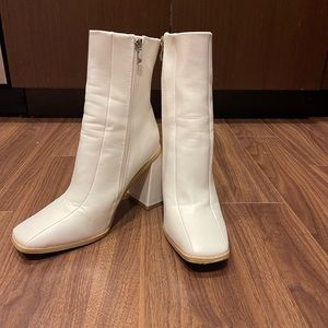Square Toed Faux Leather Boot